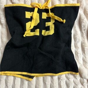 Black and Yellow Knit Tube Top